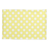 レモン色の白い水玉模様 枕カバー (裏面)