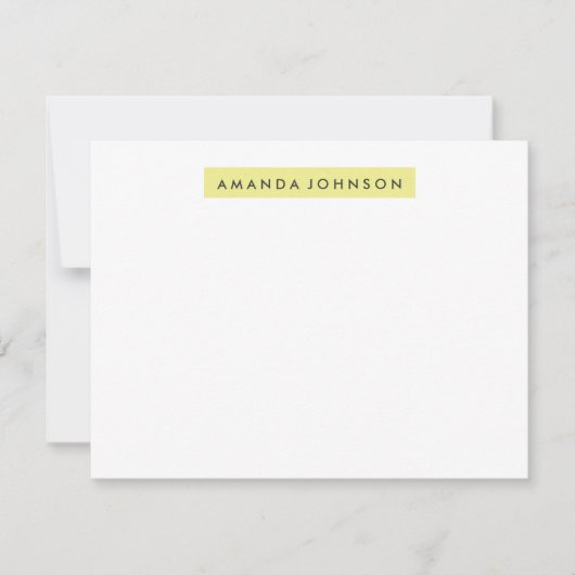 レモン色の蛍光ペンA2の文房具- ノートカード (正面)