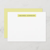 レモン色の蛍光ペンA2の文房具- ノートカード (正面/裏面)