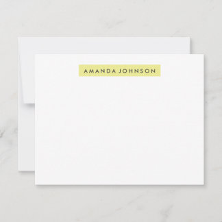 レモン色の蛍光ペンA2の文房具- ノートカード