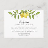 レモン花の緑のフローラウェディングレセプション エンクロージャーカード (正面)