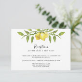 レモン花の緑のフローラウェディングレセプション エンクロージャーカード (スタンド正面)