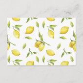 レモン花の緑のフローラウェディングレセプション エンクロージャーカード (裏面)