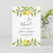 レモン花の緑の動くアナウンスメントカード 案内状 (スタンド正面)