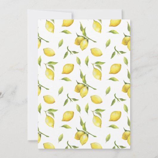 レモン花の緑の動くアナウンスメントカード 案内状 (裏面)