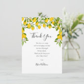 レモン花の緑の赤ちゃんシャワー詩 サンキューカード (スタンド正面)