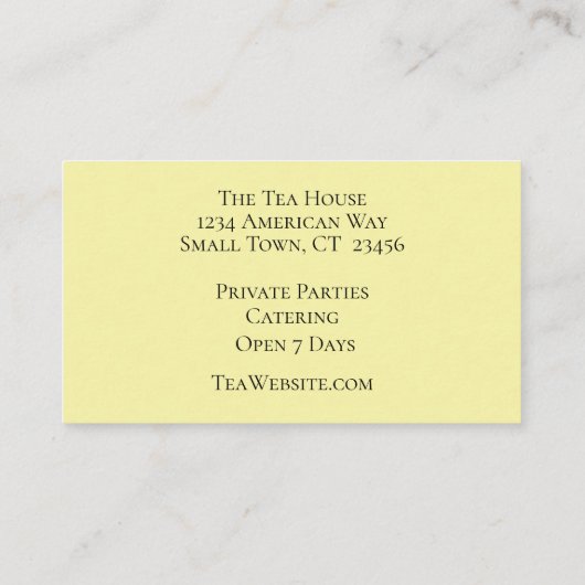 レモン茶室の名刺が入った可愛いティーポット 名刺 (裏面)