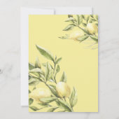 レモン葉との水色結婚植物 招待状 (裏面)