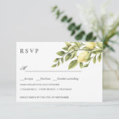 レモン葉との結婚式RSVP食事の選択 出欠カード (スタンド正面)