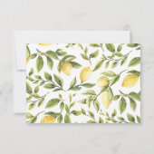 レモン葉との結婚式RSVP食事の選択 出欠カード (裏面)