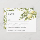 レモン葉との結婚式RSVP食事の選択 出欠カード (正面/裏面)