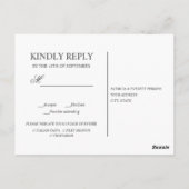 レモン葉とグレーウェディングRSVP ポストカード (裏面)