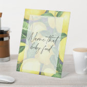 レモン葉とベビー – その食品の名前 台座サイン (インサイチュ)