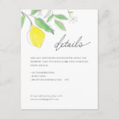 レモン葉と詳細の水結婚色 エンクロージャーカード (正面)