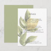 レモン葉と |グリーン結婚シック詳細 エンクロージャーカード (正面/裏面)