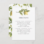 レモン葉と |シックな結婚素朴な道順 エンクロージャーカード (正面/裏面)