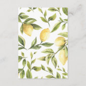 レモン葉と |シックな結婚素朴な道順 エンクロージャーカード (裏面)
