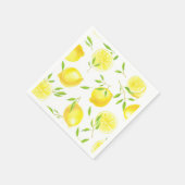 レモン葉と スタンダードカクテルナプキン (角)