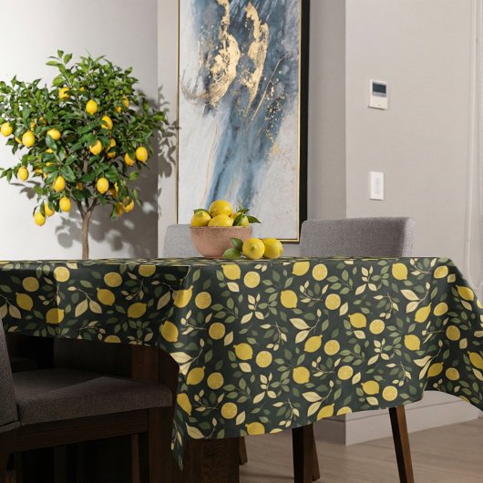 レモン葉と テーブルクロス