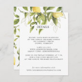 レモン葉と |パターンシック結婚の詳細 エンクロージャーカード (正面/裏面)