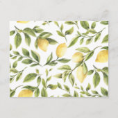 レモン葉と |パターンシック結婚の詳細 エンクロージャーカード (裏面)