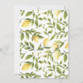 レモン葉と |モノグラム水結婚色 招待状 (裏面)