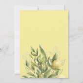 レモン葉と |モノグラム水結婚色 招待状 (裏面)