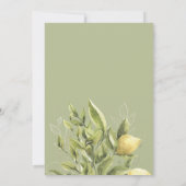 レモン葉と |モノグラム水結婚色 招待状 (裏面)