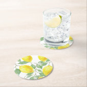 レモン葉と ラウンドペーパーコースター (インサイチュ)