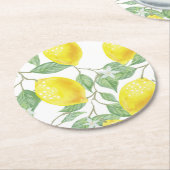 レモン葉と ラウンドペーパーコースター (アングル)