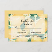 レモン葉と 出欠カード (正面/裏面)