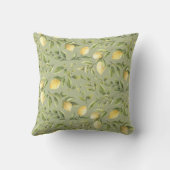 レモン葉と | Sage Green |明るい夏 クッション (裏面)