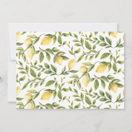 レモン葉ズボホの写真結婚は日付を保存 案内状 (裏面)