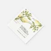 レモン葉ズボホパーソナライズされたシック スタンダードカクテルナプキン (角)