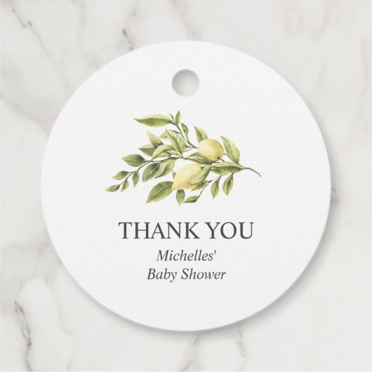 レモン葉ズボホパーソナライズされたシック フェイバータグ (裏面)