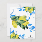 レモン葉バプテスマ招待状テンプレート 招待状 (裏面)