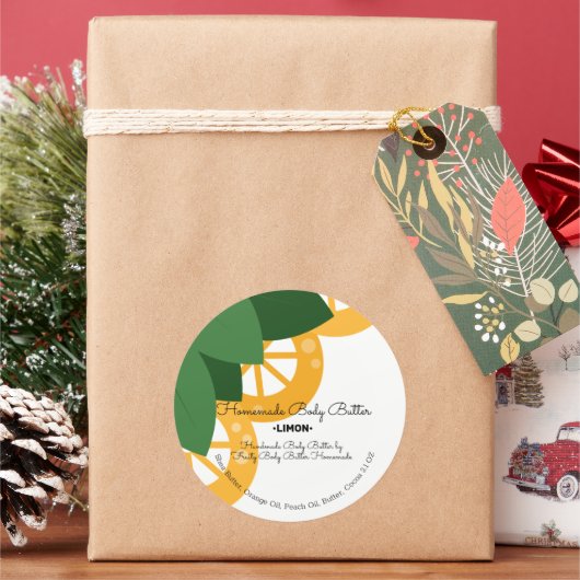 レモン葉体バターバスブランディング包装 ラウンドシール (クリスマス)