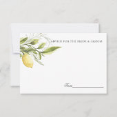 レモン葉類の結婚アドバイス又はレシピ 招待状 (正面)