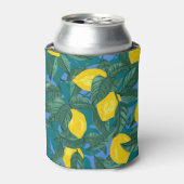 レモン葉、：柑橘類のトロピカルパターン。 缶クーラー (缶正面)