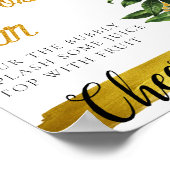 レモン装飾エレガントミモザバーの看板 ポスター (角)