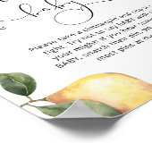 レモン言わないベビー赤ちゃんシャワーゲームポスター ポスター (角)