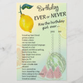 レモン誕生日のゲームは常にまたは決して (正面)