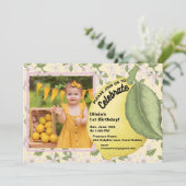 レモン誕生日フォト招待状 招待状 (スタンド正面)