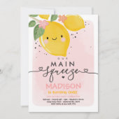 レモン誕生日招待状デルの主要スクイーズパーティー 招待状 (正面)