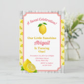 レモン誕生日招待状レモネード1st誕生日 招待状 (スタンド正面)