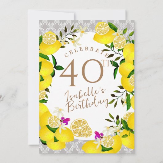 レモン誕生日 招待状 (正面)