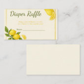 レモン赤ちゃんシャワーおむつラッフルカード エンクロージャーカード (正面/裏面)