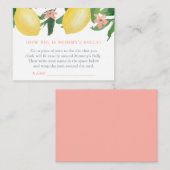 レモン赤ちゃんシャワーのゲームカードベビーバンプの大きさ? エンクロージャーカード (正面/裏面)