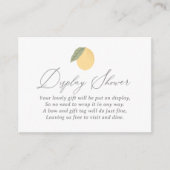 レモン赤ちゃんシャワー表示シャワー エンクロージャーカード (正面)