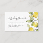 レモン赤ちゃんシャワー表示シャワー エンクロージャーカード (正面)